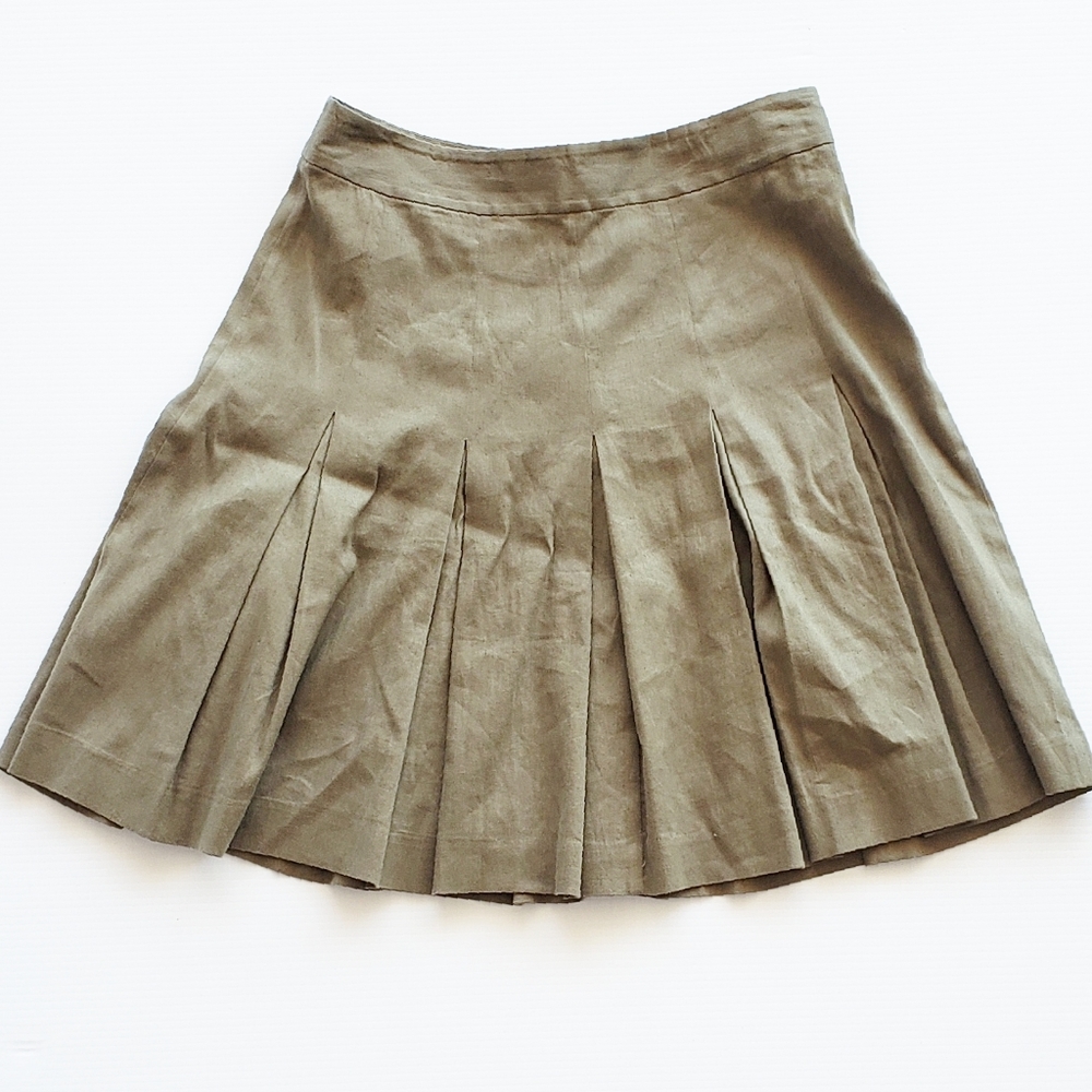 Alice & Olivia To Work Army Green Pleated Skirt